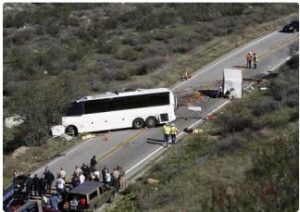 21 Injured In Tulare Greyhound Bus Accident Off Highway 99 by Avenue 260