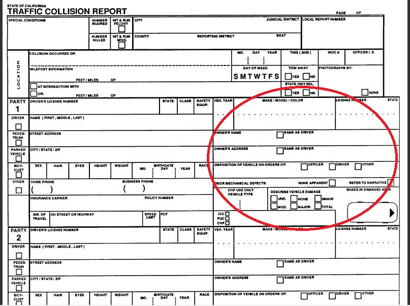 California police accident report lookup