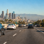 vehicles driving on a California freeway