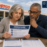 a couple reviewing the details of Costco Medicare plans