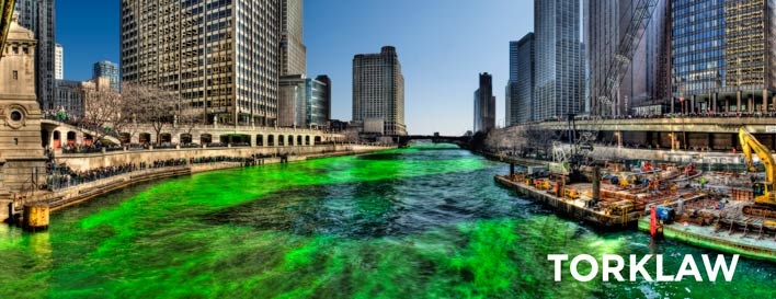 dying chicago river green