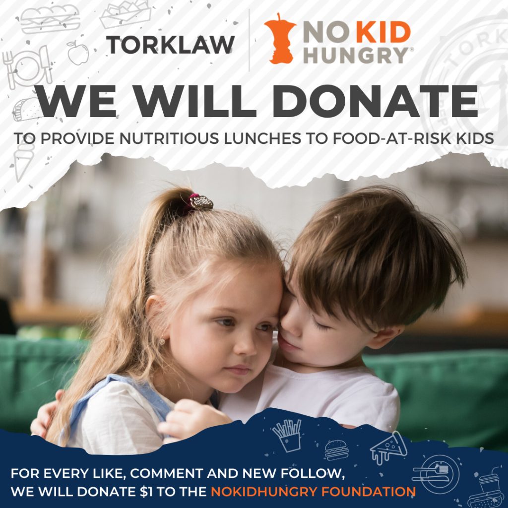 TorkLaw Supporting 'No Kid Hungry' class=