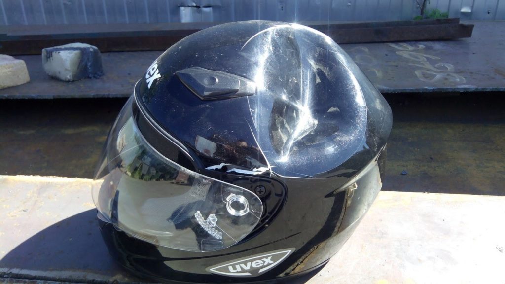 Motorcycle Helmet Dented From Accident