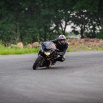 Motorcycle Rider Taking a Turn