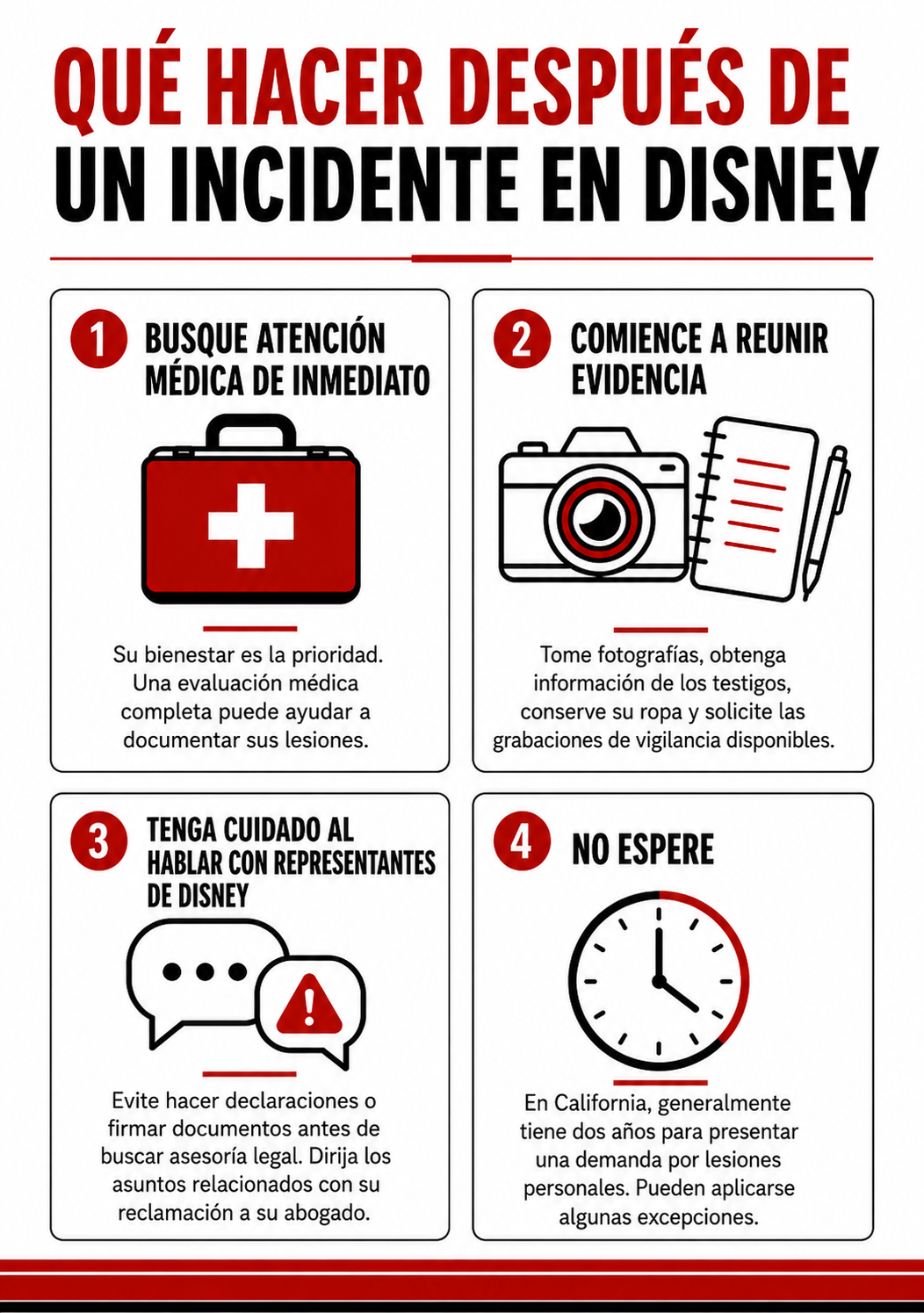 que hacer despues de un incidente en Disney