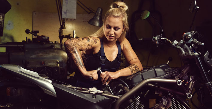 Female Motorcycle Mechanic